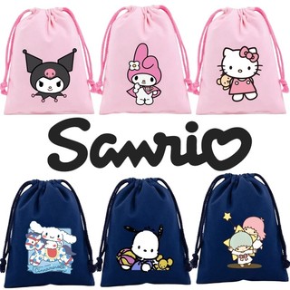 Túi dây rút Sanrio Kuromi, Hello Kitty, Cinnamoroll – túi vải sang trọng, lưu trữ