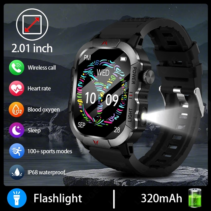 Đồng hồ thông minh LIGE Nam Chính hãng Bluetooth Gọi Đèn pin Nhịp tim Huyết áp Đồng hồ thông minh chống nước – 2