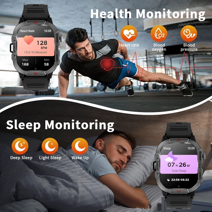 Đồng hồ thông minh LIGE Nam Chính hãng Bluetooth Gọi Đèn pin Nhịp tim Huyết áp Đồng hồ thông minh chống nước – 6