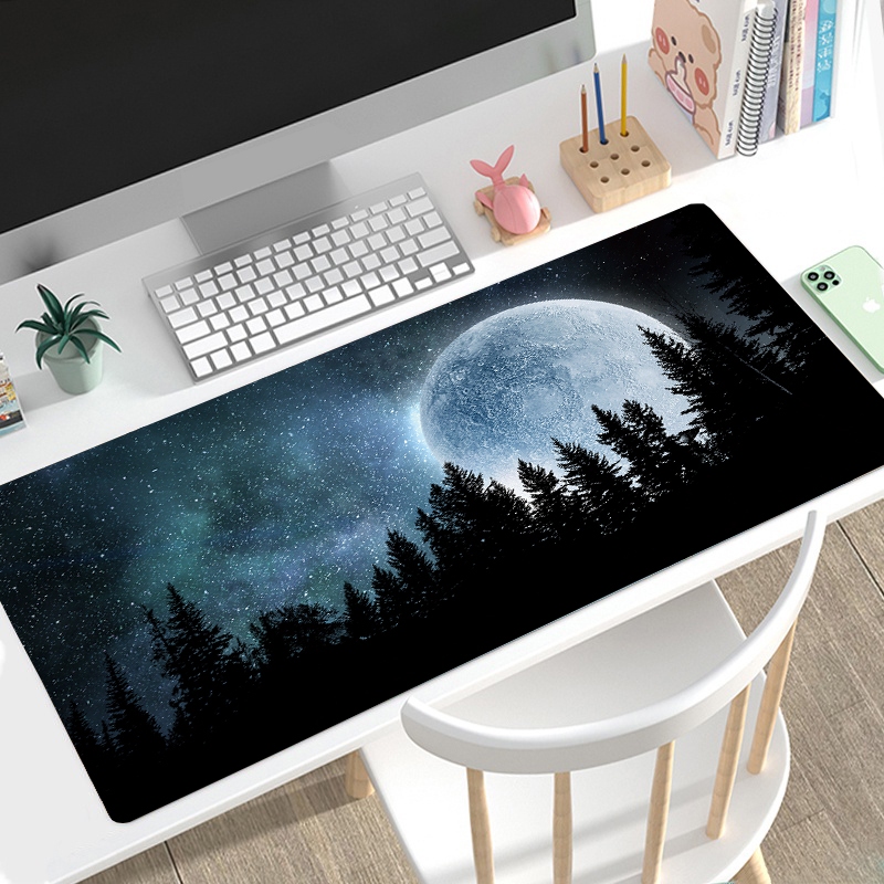 Chơi Game MousePad Bầu Trời Đầy Sao Ban Đêm Phong Cảnh Chuột Miếng Lót Cao Su Lớn Đế Chuột Thảm Bàn Phím Miếng Lót Chuột Làm Việc Trò Chơi Văn Phòng Bàn Thảm