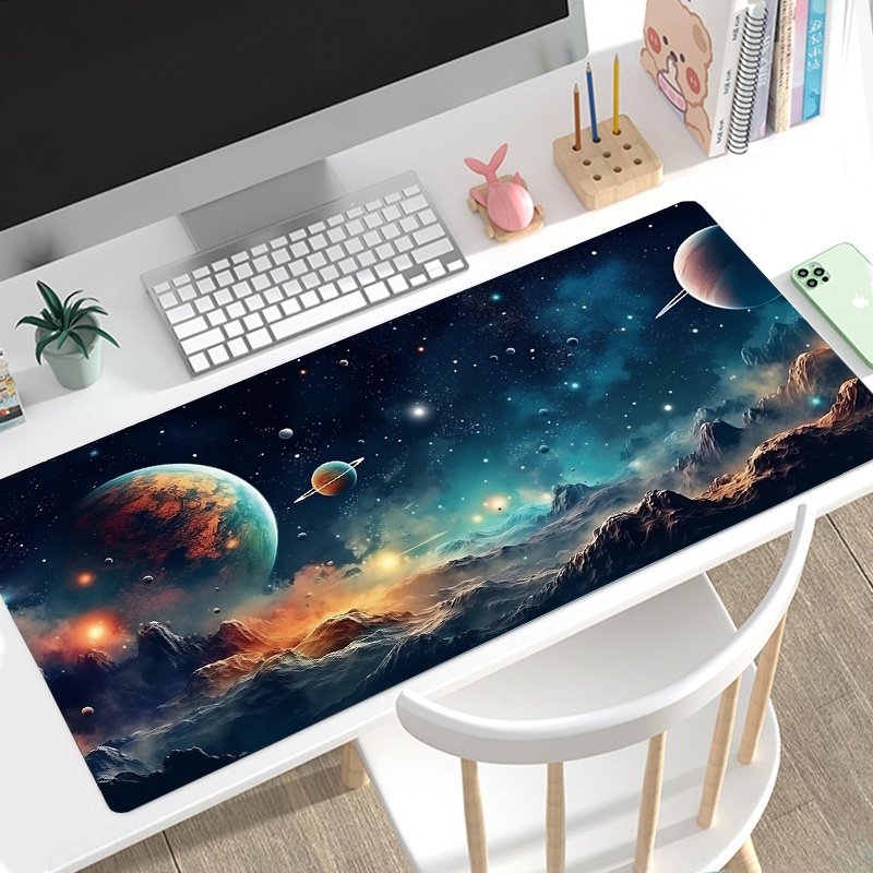 Chơi Game MousePad Bầu Trời Đầy Sao Ban Đêm Phong Cảnh Chuột Miếng Lót Cao Su Lớn Đế Chuột Thảm Bàn Phím Miếng Lót Chuột Làm Việc Trò Chơi Văn Phòng Bàn Thảm