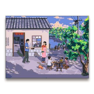 MOZI✨40 * 50cm / 30 * 40cm phong cảnh đồng quê tranh tô màu theo số bộ tô màu theo số tranh số hóa Sân Sơn Dầu Kỹ Thuật Số Tự Làm Tô Màu Tranh Phong Cảnh Tranh Kỹ Thuật Số Vẽ Tay Tranh Nhồi Bông Tranh Trang Trí Nhà Cửa Tranh