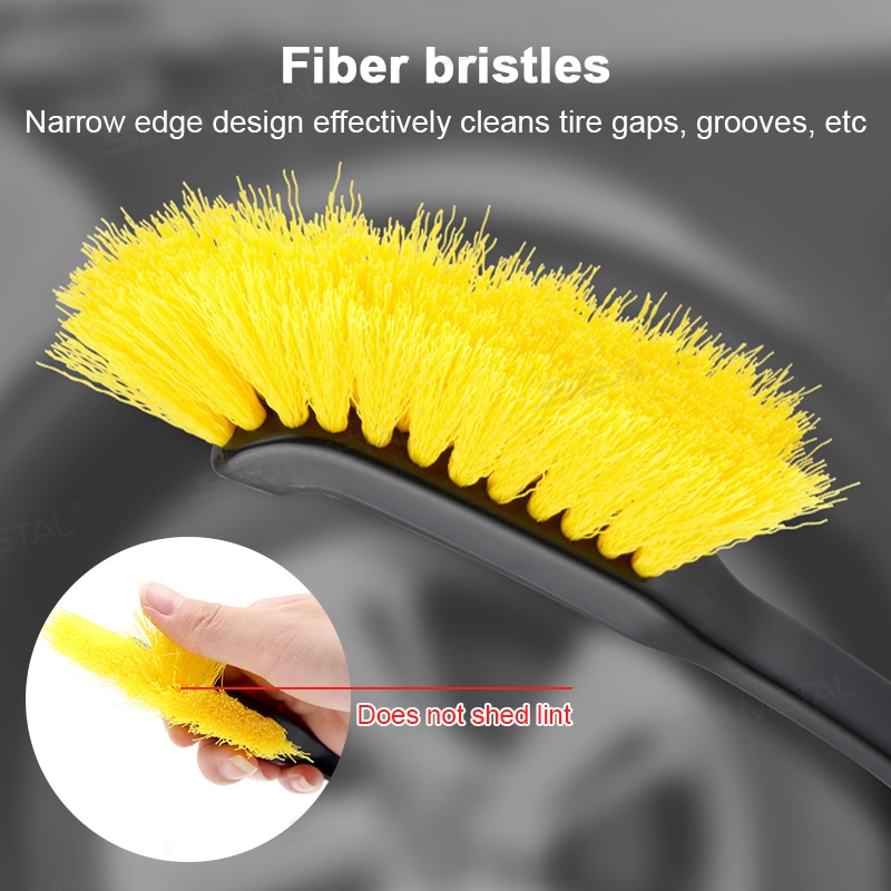 Seametal Bàn Chải Bánh Xe Ô Tô Tay Cầm Dài Vành Lốp Bánh Xe Hub Bàn Chải Làm Sạch Chi Tiết Làm Sạch Tự Động Dụng Cụ Giặt Phụ Kiện