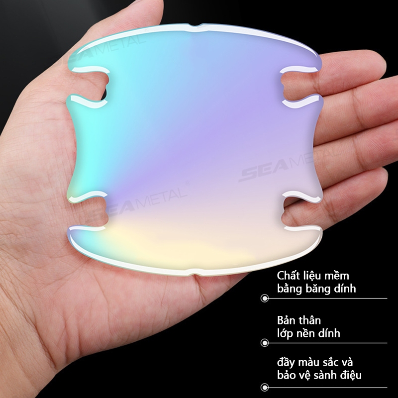 Dải dán tay nắm cửa xe hơi SEAMETAL miếng dán tay nắm cửa ô tô Dạ Quang Nhiều Màu Sắc Bát Cửa Ô Tô Miếng Dán Chống Trầy Xước Phim Bảo Vệ