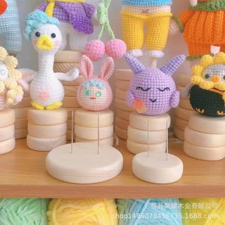 Giá Đỡ Trưng Bày Dụng Cụ Đan Len Di Động Tiện Dụng Đế đứng búp bê bằng gỗ