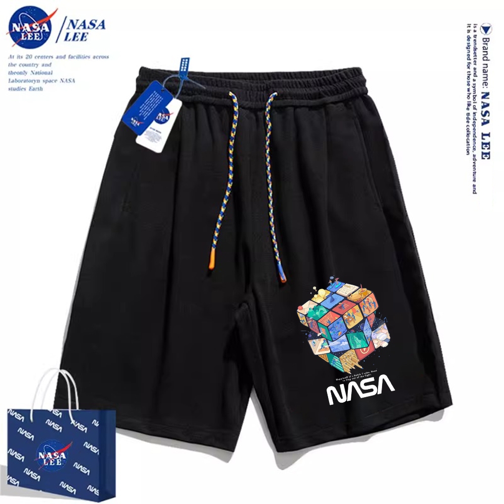Thương hiệu Nasa Đồng thương hiệu 2024 Quần short dáng rộng Unisex phong cách mới, sử dụng chất liệu Cotton Co giãn dày, thích hợp cho quần short hợp thời trang mùa hè, chống mài mòn, dễ dàng kết hợp, thoáng khí thoải mái, tận hưởng thời gian mát mẻ!