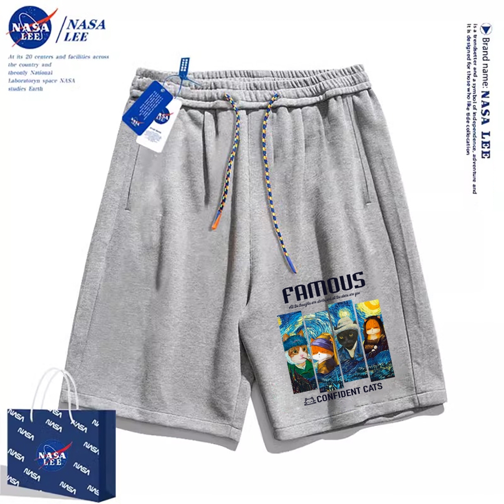 Thương hiệu Nasa Đồng thương hiệu 2024 Quần short dáng rộng Unisex phong cách mới, sử dụng chất liệu Cotton Co giãn dày, thích hợp cho quần short hợp thời trang mùa hè, chống mài mòn, dễ dàng kết hợp, thoáng khí thoải mái, tận hưởng thời gian mát mẻ!