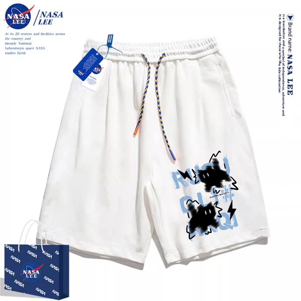 Thương hiệu Nasa Đồng thương hiệu 2024 Quần short dáng rộng Unisex phong cách mới, sử dụng chất liệu Cotton Co giãn dày, thích hợp cho quần short hợp thời trang mùa hè, chống mài mòn, dễ dàng kết hợp, thoáng khí thoải mái, tận hưởng thời gian mát mẻ!