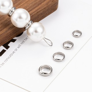 Thép không gỉ Hạt tròn tự làm trang sức, phụ kiện vòng cổ/vòng tay, đính hạt rời, thiết kế đơn giản
