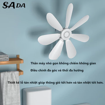 SADA Quạt treo tường nhỏ gia dụng Quạt điện treo tường Quạt nhỏ gia đình không đục lỗ