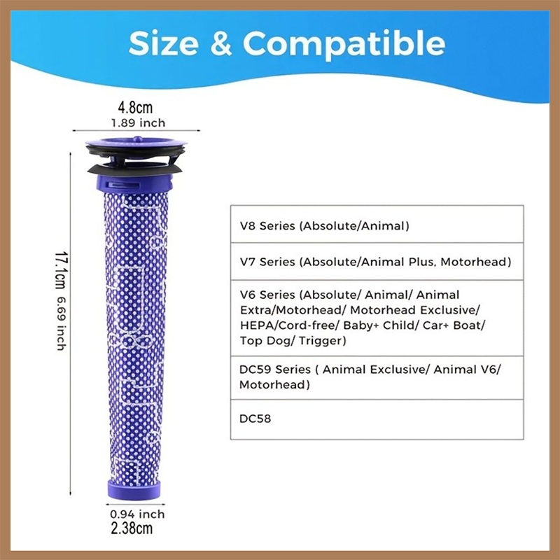 Thay Thế Cho Dyson V6 V7 V8 V10 V11 SV12 V15 Phát Hiện Bài Máy Hút Bụi Có Thể Giặt Bộ Lọc