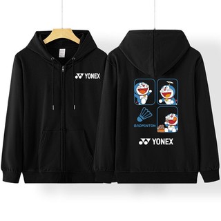 Yonex Thời Trang Mới "Doremon" Hoạt Hình In Hình Áo Khoác Dây Kéo Nam Nữ Cho Cầu Lông Và Bóng Bàn Huấn Luyện Áo Khoác Thể Thao