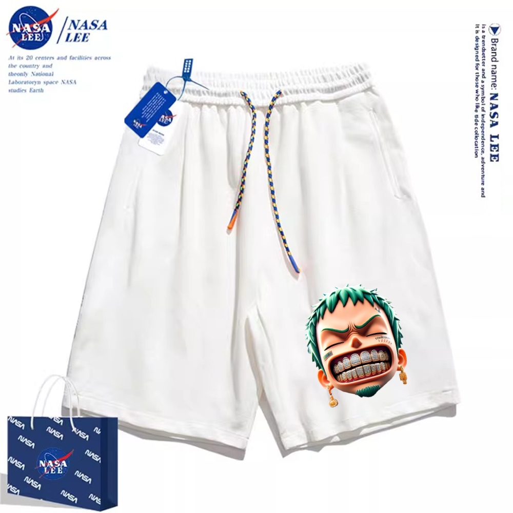 Thương hiệu Nasa Đồng thương hiệu 2024 Quần short dáng rộng Unisex phong cách mới, sử dụng chất liệu Cotton Co giãn dày, thích hợp cho quần short hợp thời trang mùa hè, chống mài mòn, dễ dàng kết hợp, thoáng khí thoải mái, tận hưởng thời gian mát mẻ!