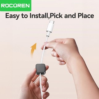 Rocoren 6 Chiếc Vuông Từ Cáp Kẹp Để Bàn Quản Lý Cáp Dính Dây Giữ Dây Giữ Người Tổ Chức Cho Văn Phòng Tại Nhà