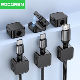 Rocoren 6 Chiếc Vuông Từ Cáp Kẹp Để Bàn Quản Lý Cáp Dính Dây Giữ Dây Giữ Người Tổ Chức Cho Văn Phòng Tại Nhà