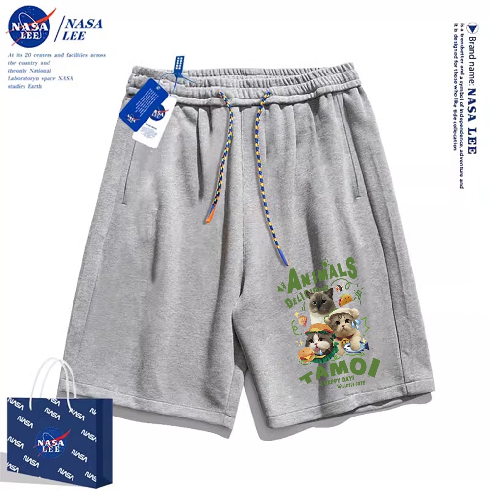 Thương hiệu Nasa Đồng thương hiệu 2024 Quần short dáng rộng Unisex phong cách mới, sử dụng chất liệu Cotton Co giãn dày, thích hợp cho quần short hợp thời trang mùa hè, chống mài mòn, dễ dàng kết hợp, thoáng khí thoải mái, tận hưởng thời gian mát mẻ!