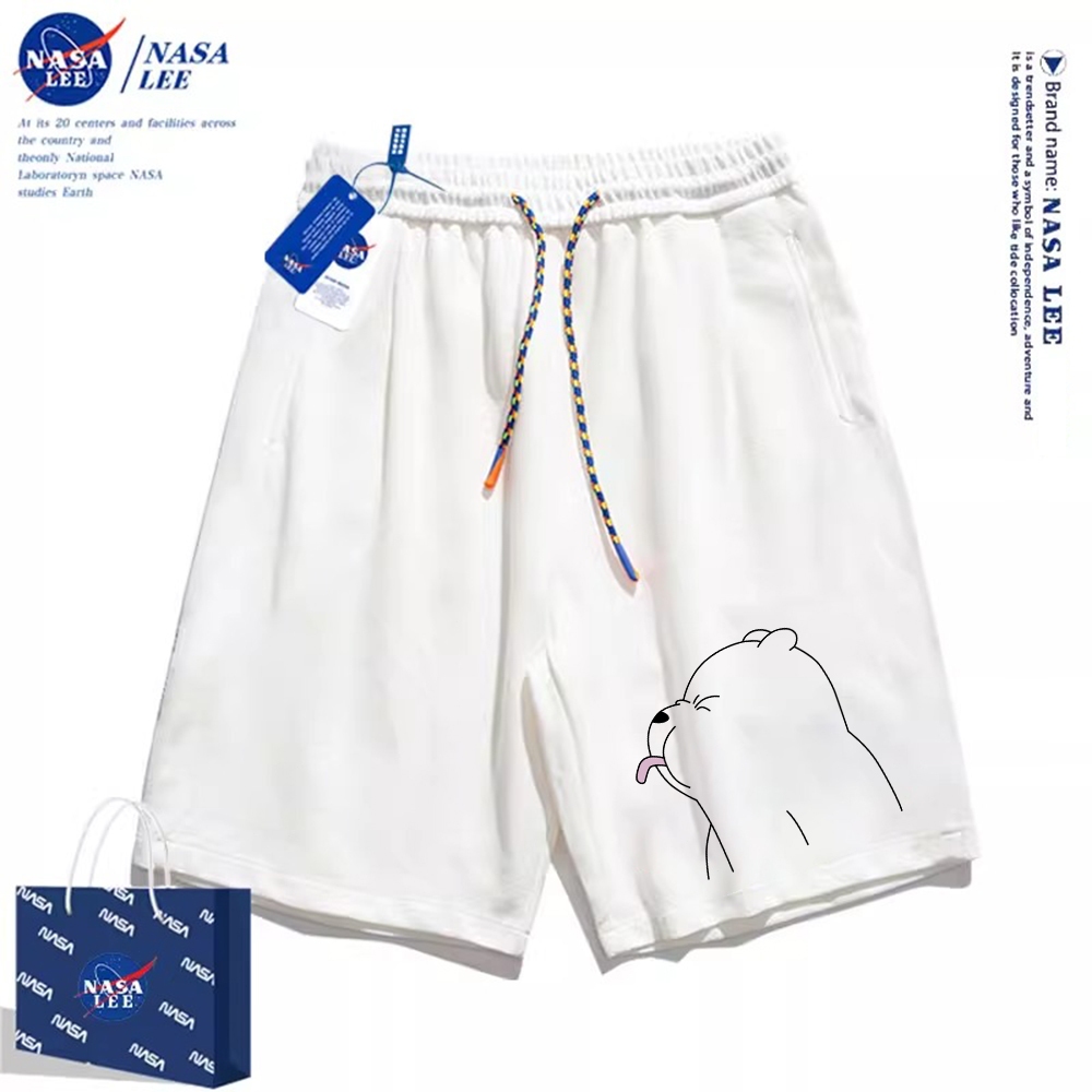 Thương hiệu Nasa Đồng thương hiệu 2024 Quần short dáng rộng Unisex phong cách mới, sử dụng chất liệu Cotton Co giãn dày, thích hợp cho quần short hợp thời trang mùa hè, chống mài mòn, dễ dàng kết hợp, thoáng khí thoải mái, tận hưởng thời gian mát mẻ!
