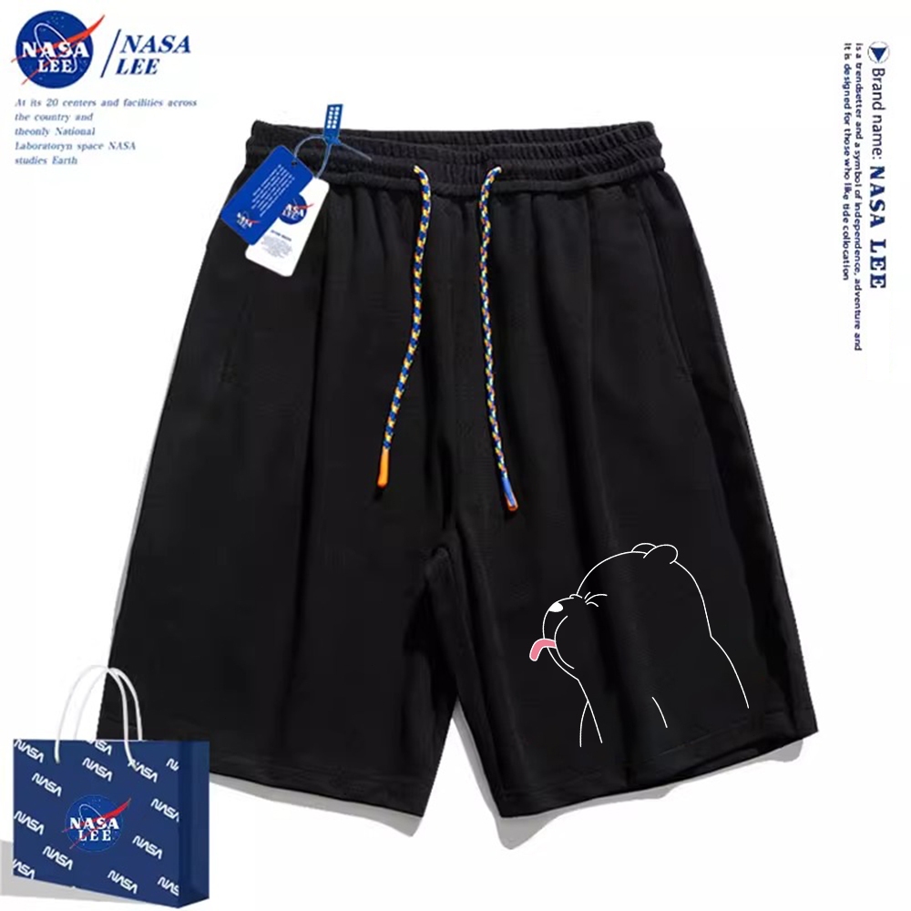 Thương hiệu Nasa Đồng thương hiệu 2024 Quần short dáng rộng Unisex phong cách mới, sử dụng chất liệu Cotton Co giãn dày, thích hợp cho quần short hợp thời trang mùa hè, chống mài mòn, dễ dàng kết hợp, thoáng khí thoải mái, tận hưởng thời gian mát mẻ!