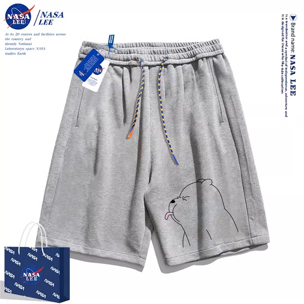 Thương hiệu Nasa Đồng thương hiệu 2024 Quần short dáng rộng Unisex phong cách mới, sử dụng chất liệu Cotton Co giãn dày, thích hợp cho quần short hợp thời trang mùa hè, chống mài mòn, dễ dàng kết hợp, thoáng khí thoải mái, tận hưởng thời gian mát mẻ!