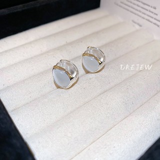 DREJEW Ins phong cách đơn giản bạc thả nước bông tai mắt mèo nhẹ nhàng tinh tế sang trọng khí chất bông tai Pháp cao cấp dành cho nữ không gây dị ứng