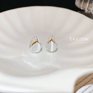 DREJEW Ins phong cách đơn giản bạc thả nước bông tai mắt mèo nhẹ nhàng tinh tế sang trọng khí chất bông tai Pháp cao cấp dành cho nữ không gây dị ứng