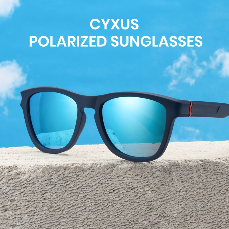 Cyxus Kính Mát Nam Nữ Phân Cực UV400 Gọng Vuông TR90 Siêu Nhẹ Chống Lóa Đi Du Lịch Lái Xe Đa Năng P1170