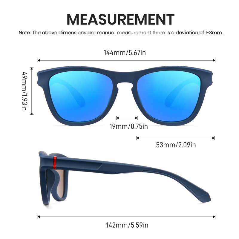Cyxus Kính Mát Nam Nữ Phân Cực UV400 Gọng Vuông TR90 Siêu Nhẹ Chống Lóa Đi Du Lịch Lái Xe Đa Năng P1170