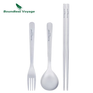 Boundless Voyage- Titan Muỗng Nĩa Đũa Cắm Trại Ngoài Trời Bộ Đồ Ăn Súp Bữa Ăn Dao Kéo Di Động Có Thể Tái Sử Dụng Flatware