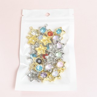 10 Chiếc Phong Cách Ngọt Ngào Và Thoáng Mát Nhiều Màu Sắc Pha Lê Thạch Inlay Pentagram Quyến Rũ Thời Trang Y2K Vòng Cổ Vòng Tay Bông Tai Thổ Cẩm Dây Điện Thoại DIY Mặt Dây Hợp Kim Ngôi Sao Năm Cánh