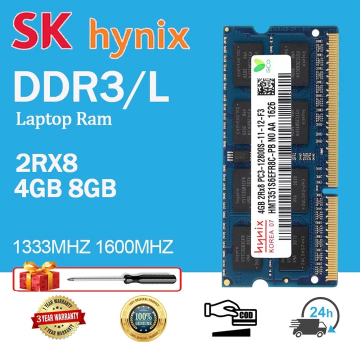 Ram Máy Tính Xách Tay 4GB 8GB ddr3 RAM 1333mhz 1600MHZ 2rx8 pc3 10600s 12800S 204pin 1.35V 1.5V For laptop