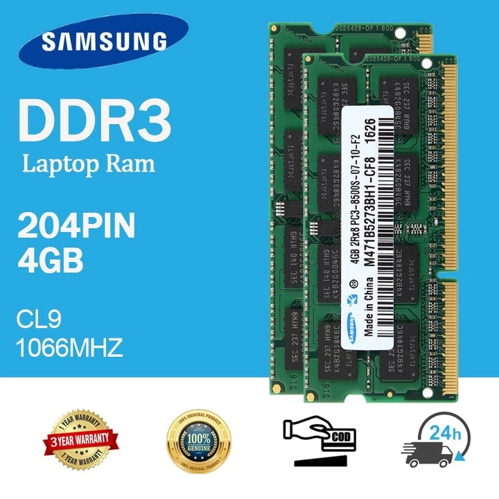 samsung 4gb ddr3 ram 1066mhz Chip ram 2rx8 pc3-8500s 204pin Cho laptop RAM