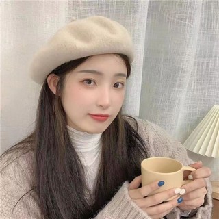 Mũ nồi mùa thu đông phong cách Nhật Bản dành cho nữ Mũ len màu trơn