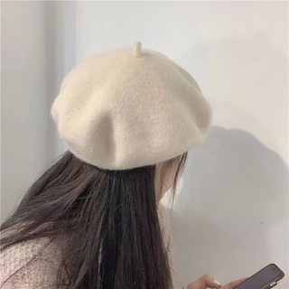Mũ nồi mùa thu đông phong cách Nhật Bản dành cho nữ Mũ len màu trơn