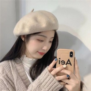 Mũ nồi mùa thu đông phong cách Nhật Bản dành cho nữ Mũ len màu trơn
