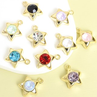 10 Chiếc Phong Cách Ngọt Ngào Và Thoáng Mát Nhiều Màu Sắc Pha Lê Thạch Inlay Pentagram Quyến Rũ Thời Trang Y2K Vòng Cổ Vòng Tay Bông Tai Thổ Cẩm Dây Điện Thoại DIY Mặt Dây Hợp Kim Ngôi Sao Năm Cánh