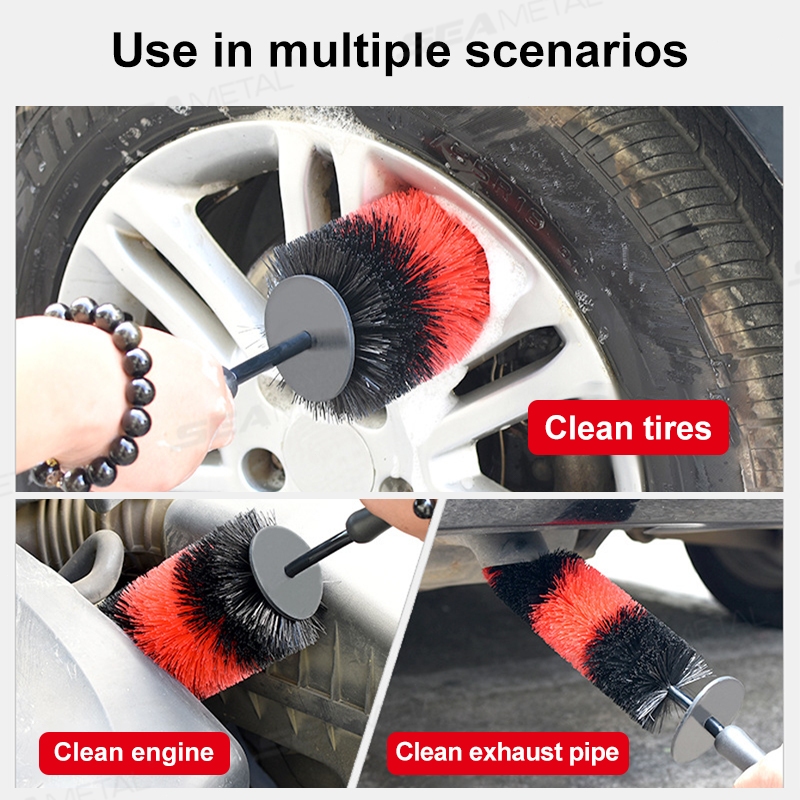 cọ vệ sinh viền bánh xe hơi SEAMETAL Rửa Bàn Chải Vệ Sinh 360 Độ Có Thể Uốn Cong Chà Bụi Bụi Làm Sạch Lốp Xe Chi Tiết Bàn Chải Treo Dụng Cụ Vệ Sinh Xe Hơi