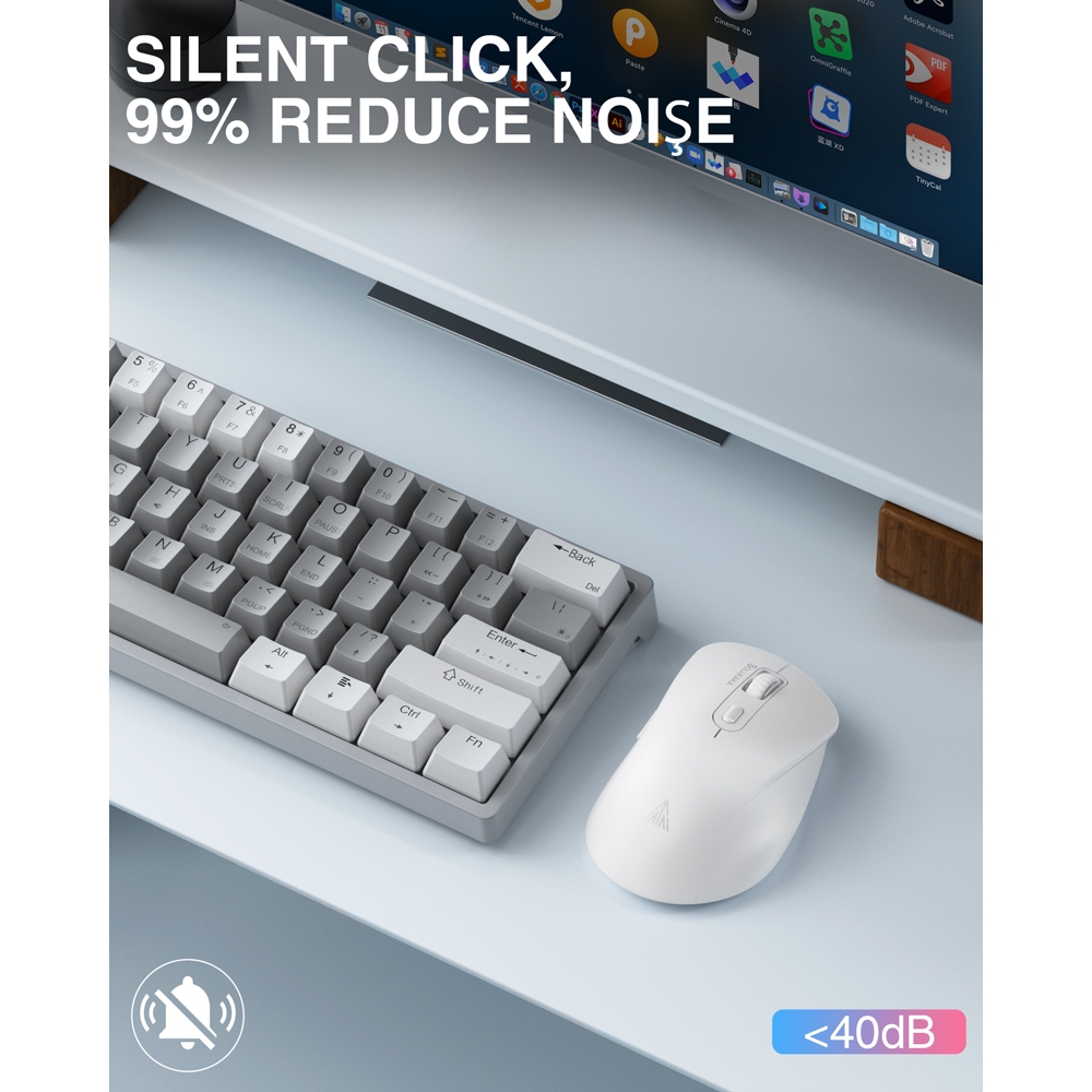 Chuột không dây SOLAKAKA SM66 Bluetooth / Pin 2.4G 400mAh với dpi 6 tốc độ 1000-1600-2200-3200-4800 dpi cho trò chơi văn phòng | BigBuy360 - bigbuy360.vn