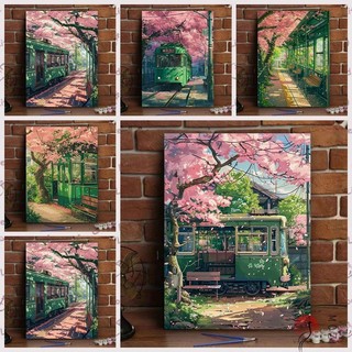 MOZI✨40 * 50cm / 30 * 40cm phong cảnh thiên nhiên tranh tô màu theo số tranh số hóa Phong Cảnh Tự Nhiên Tự Làm Tranh Sơn Dầu Kỹ Thuật Số Tự Làm Sơn Màu Tranh Phong Cảnh Tranh Kỹ Thuật Số Tranh Nhồi Bông Vẽ Tay Tranh Acrylic Tranh Trang Trí