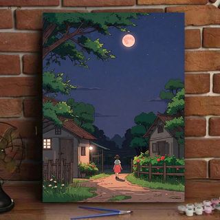 MOZI✨40 * 50cm/30 * 40cm khung cảnh tuổi thơ tranh tô màu theo số tranh số hóa tranh sơn dầu số hoá bộ tô màu theo số sơn acrylic  Sơn kỹ thuật số Tranh tô số hoá tranh số hoá Tranh sơn dầu kỹ thuật số