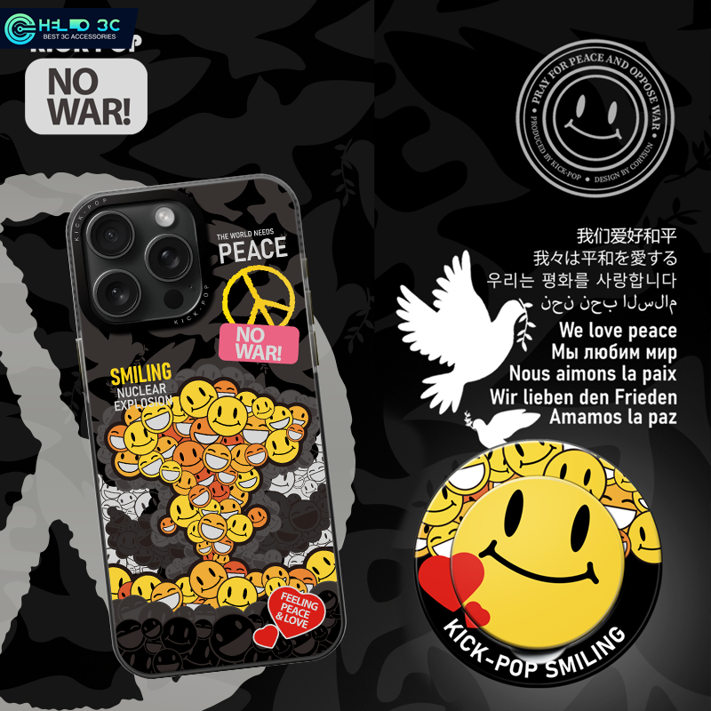 Kick-pop Peace & Smile Giá đỡ nhẫn từ tính cho iphone 15 / 14 có giá đỡ ...