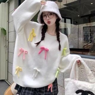 Nữ Cổ Tròn Dài Tay Đan Top Áo Len Áo Sơ Mi Rời Áo