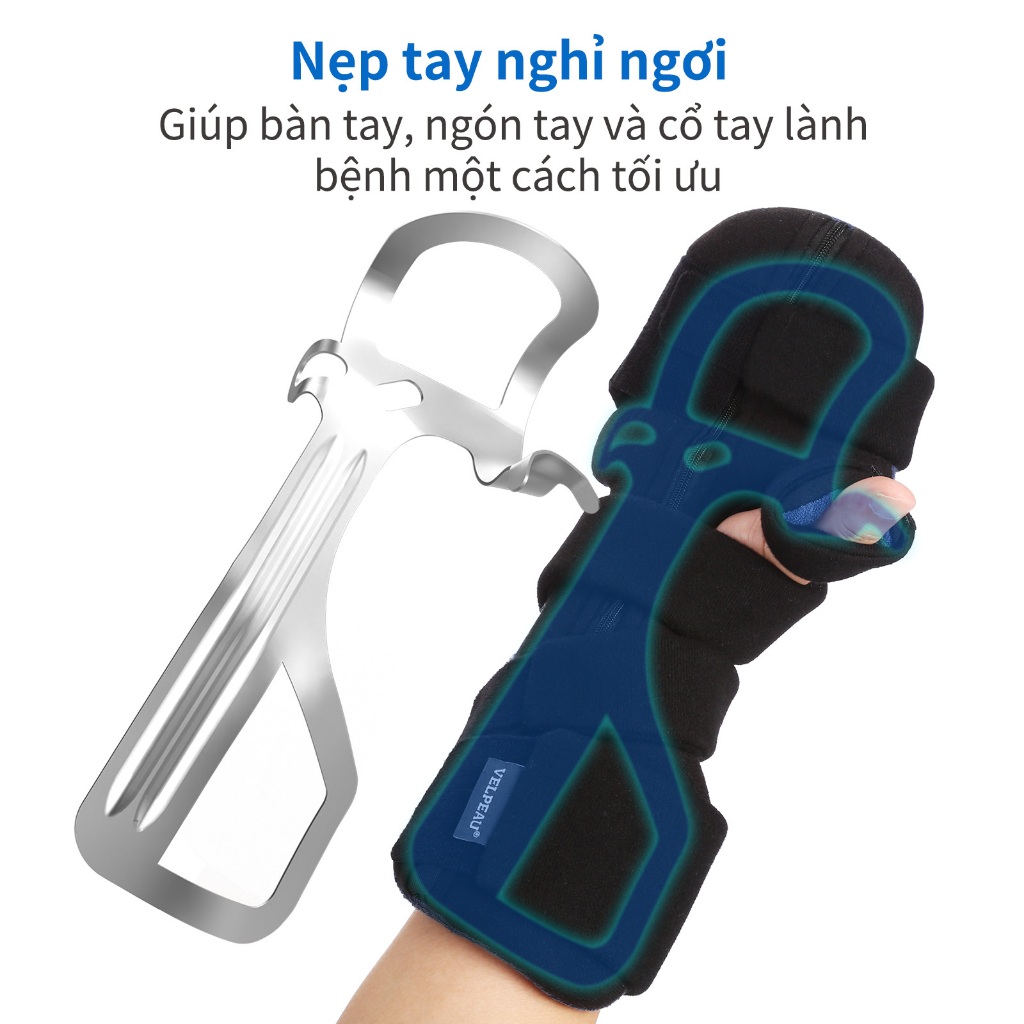 Ảnh Nẹp tay VELPEAU nghỉ ngơi đột quỵ Cố định ban đêm Nẹp cổ tay với hỗ trợ ngón tay Ổn định ngón tay cái Bọc cơ tay Phục hồi chức năng Viêm khớp Viêm gân Đau ống cổ tay 2