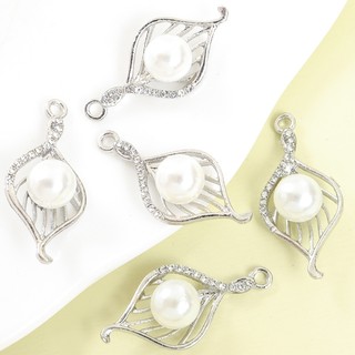 10 Chiếc Quyến Rũ Lá Họa Tiết Rỗng Tinh Tế Với Kim Cương Giả Sáng Bóng & Ngọc Trai Giả, Cảm Giác Thiết Kế Mặt Dây Hợp Kim Hình Học Cho DIY Thanh Lịch Nữ Tính Khí Vòng Cổ Bông Tai Và Hơn Thế nữa