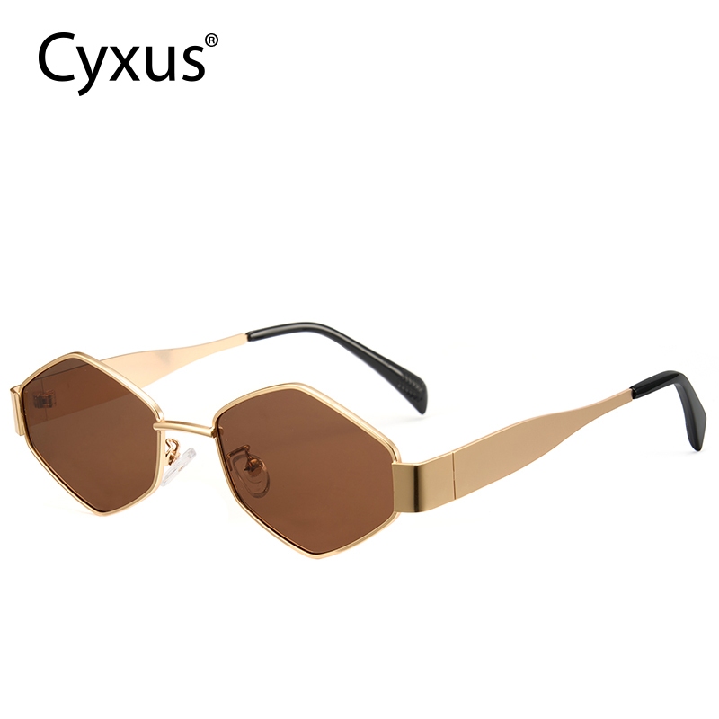 Cyxus Kính Mát Thời Trang Phân Cực UV400 Gọng Đa Giác Thép Không Gỉ Siêu Bền Chống Lóa Đi Biển Lái Xe P1188