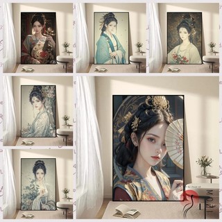 MOZI✨40 * 50cm / 30 * 40cm cô gái cổ xưa tranh tô màu theo số tranh số hóa bộ tô màu theo số Phong Cách Cổ Đại Làm Đẹp Tự Làm Tranh Sơn Dầu Kỹ Thuật Số Vẽ Tay Tranh Màu Tranh Kỹ Thuật Số Tranh Sơn Dầu Trang Trí Nhà Cửa Tranh
