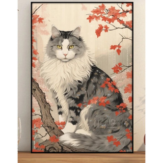 MOZI✨40 * 50cm / 30 * 40cm con mèo tranh tô màu theo số tranh số hóa bộ tô màu theo số tranh sơn dầu số hoáNhánh Mèo Tự Làm Sơn Dầu Kỹ Thuật Số Tự Làm Tô Màu Tranh Phong Cảnh Tranh Kỹ Thuật Số Tranh Tay Tranh Làm Đầy Tranh Trang Trí Nhà Cửa Tranh