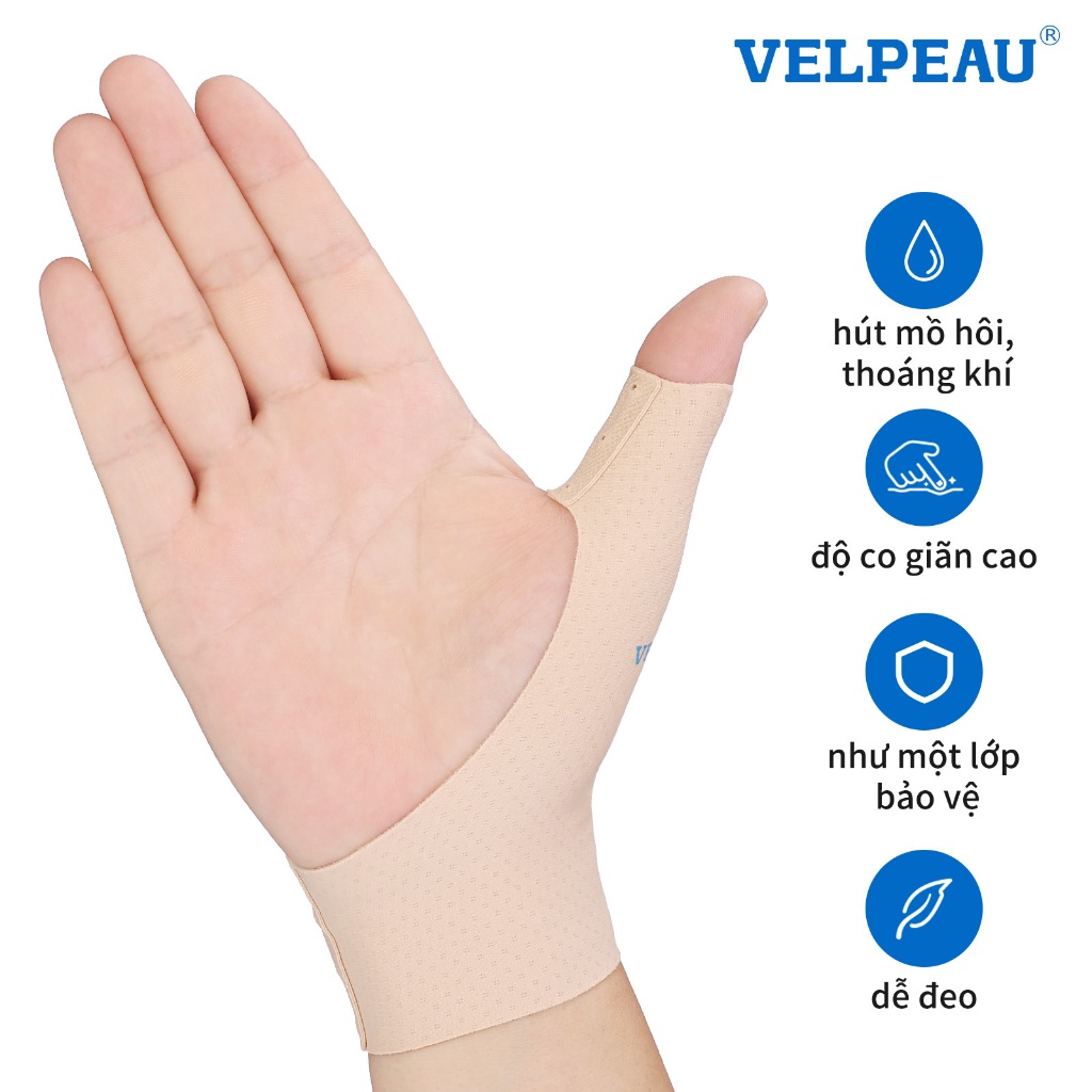 Ảnh VELPEAU bao tay hỗ trợ ngón cái đàn hồi cao (Một đôi) - Dụng cụ bảo vệ ngón cái mềm mại, có thể giúp giảm đau, viêm khớp, đau khớp, viêm gân, trật khớp, thể thao 1