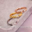 Nhẫn titan cao cấp không gỉ mạ vàng 18k đính đá lấp lánh thiết kế đơn giản thanh lịch dành cho nữ