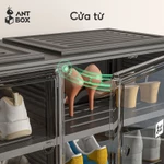 Tủ Đựng Giày Màu Đen ANTBOX 4-10 Có Bánh Xe, Hộp Đựng Giày Trưng Bày, Dễ Dàng Lắp Đặt, Giá Để Giày Gia Đình Có Thể Gập Lại, Có Nắp, Dung Tích Lớn, Lắp Đặt Miễn Phí, Hộp Đựng Giày Chắc Chắn — ảnh 7