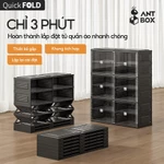 Tủ Đựng Giày Màu Đen ANTBOX 4-10 Có Bánh Xe, Hộp Đựng Giày Trưng Bày, Dễ Dàng Lắp Đặt, Giá Để Giày Gia Đình Có Thể Gập Lại, Có Nắp, Dung Tích Lớn, Lắp Đặt Miễn Phí, Hộp Đựng Giày Chắc Chắn — ảnh 5